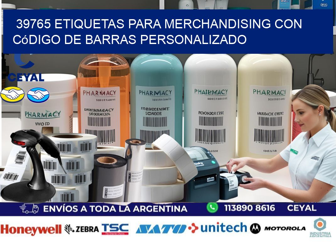 39765 etiquetas para merchandising con código de barras personalizado