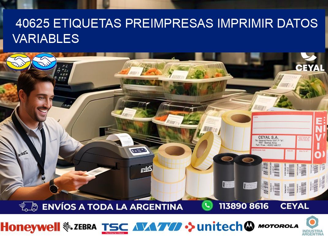 40625 Etiquetas preimpresas imprimir datos variables