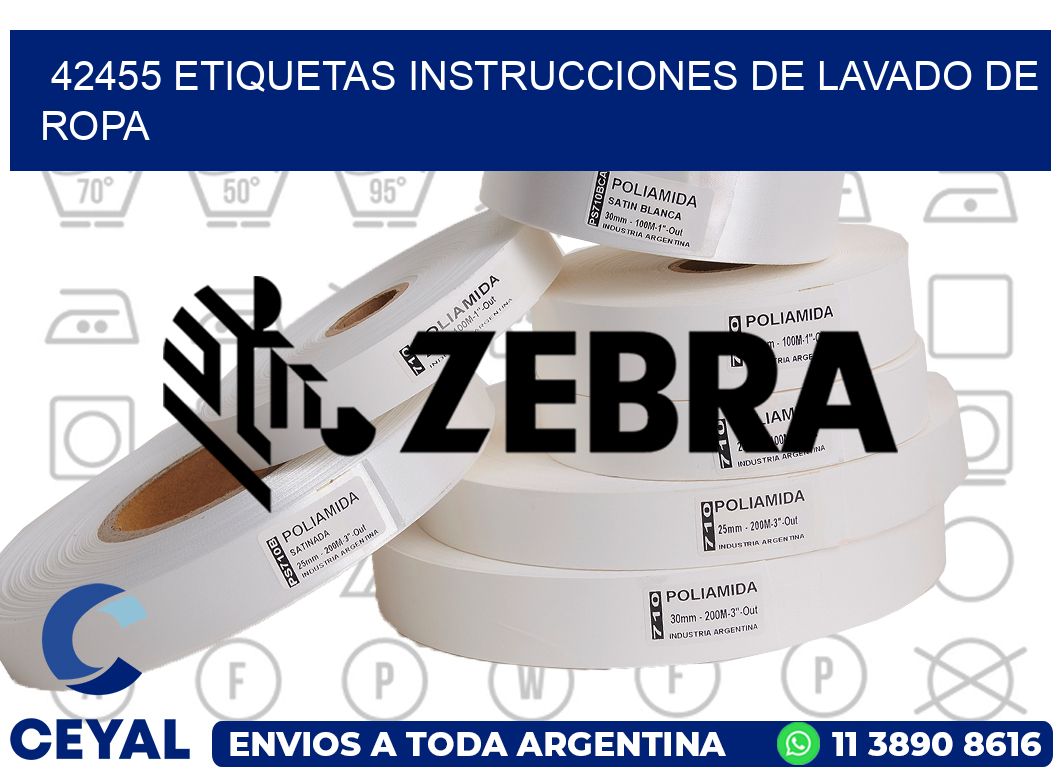 42455 etiquetas instrucciones de lavado de ropa