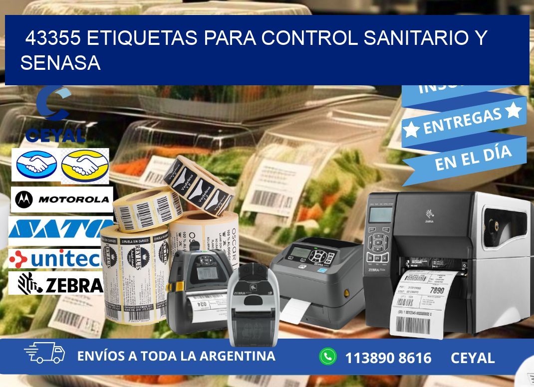 43355 etiquetas para control sanitario y SENASA