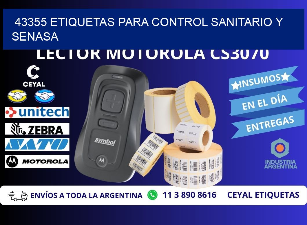 43355 etiquetas para control sanitario y SENASA
