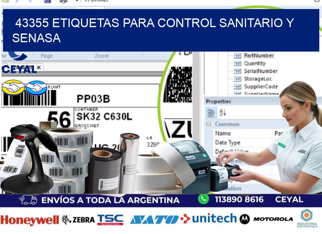 43355 etiquetas para control sanitario y SENASA