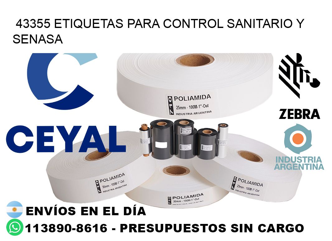 43355 etiquetas para control sanitario y SENASA