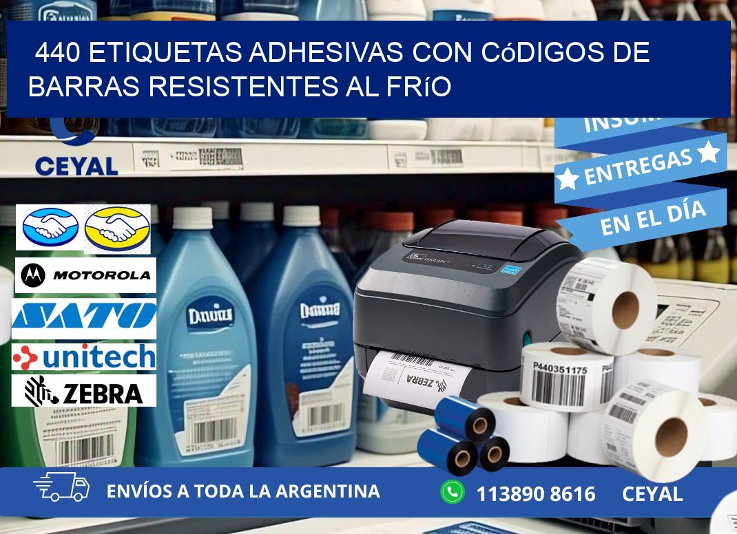 440 Etiquetas adhesivas con códigos de barras resistentes al frío