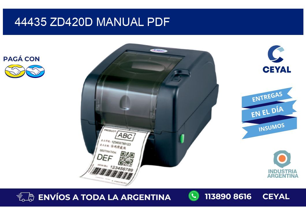 44435 ZD420d manual PDF