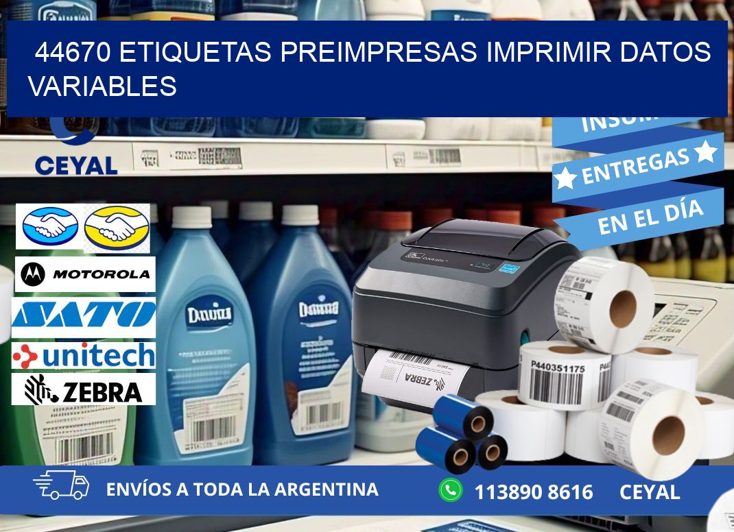 44670 Etiquetas preimpresas imprimir datos variables