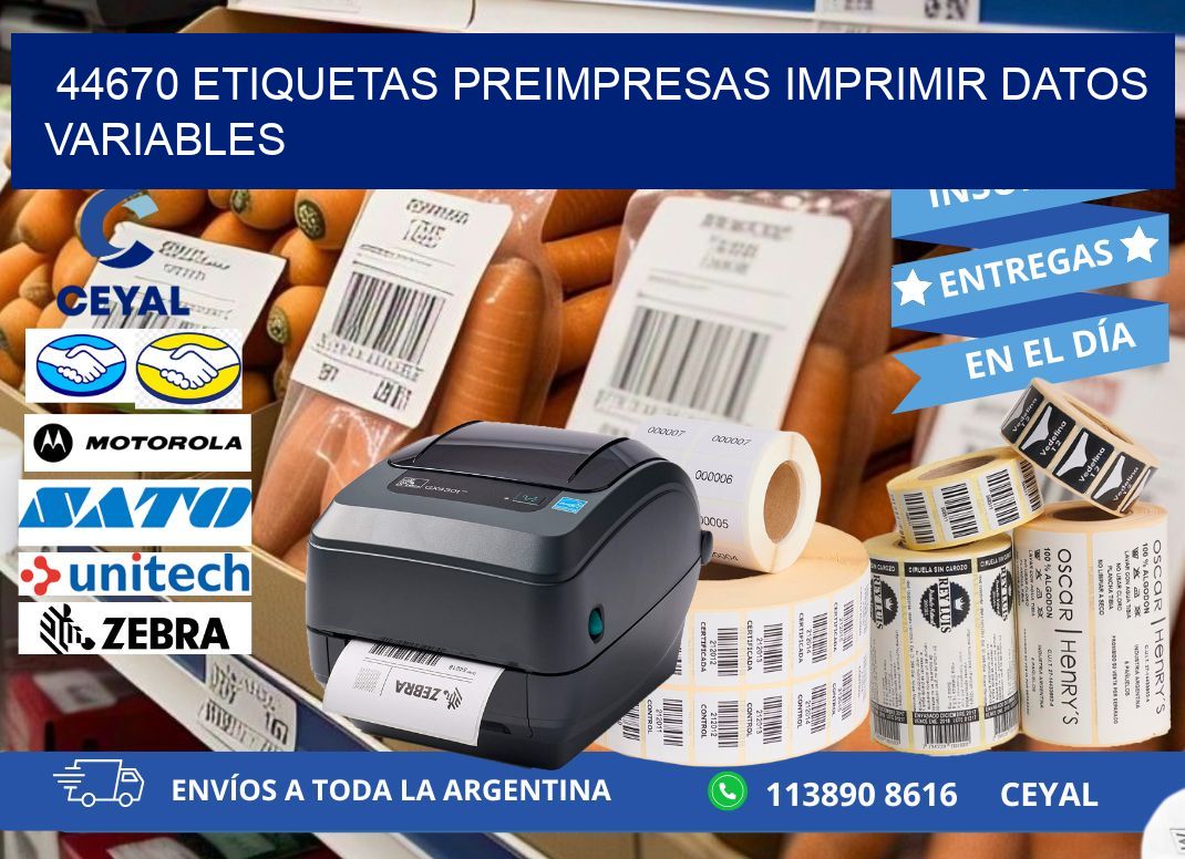 44670 Etiquetas preimpresas imprimir datos variables