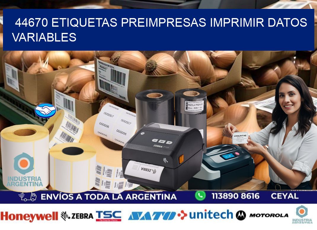 44670 Etiquetas preimpresas imprimir datos variables