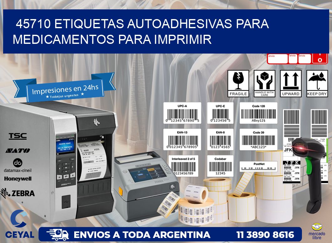 45710 Etiquetas autoadhesivas para medicamentos para imprimir