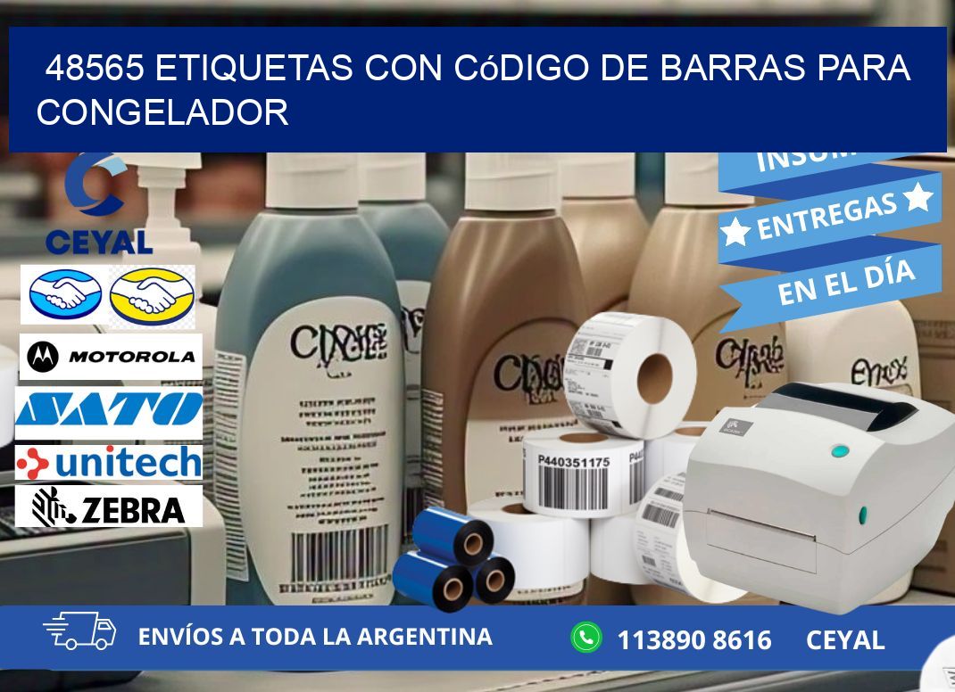 48565 Etiquetas con código de barras para congelador