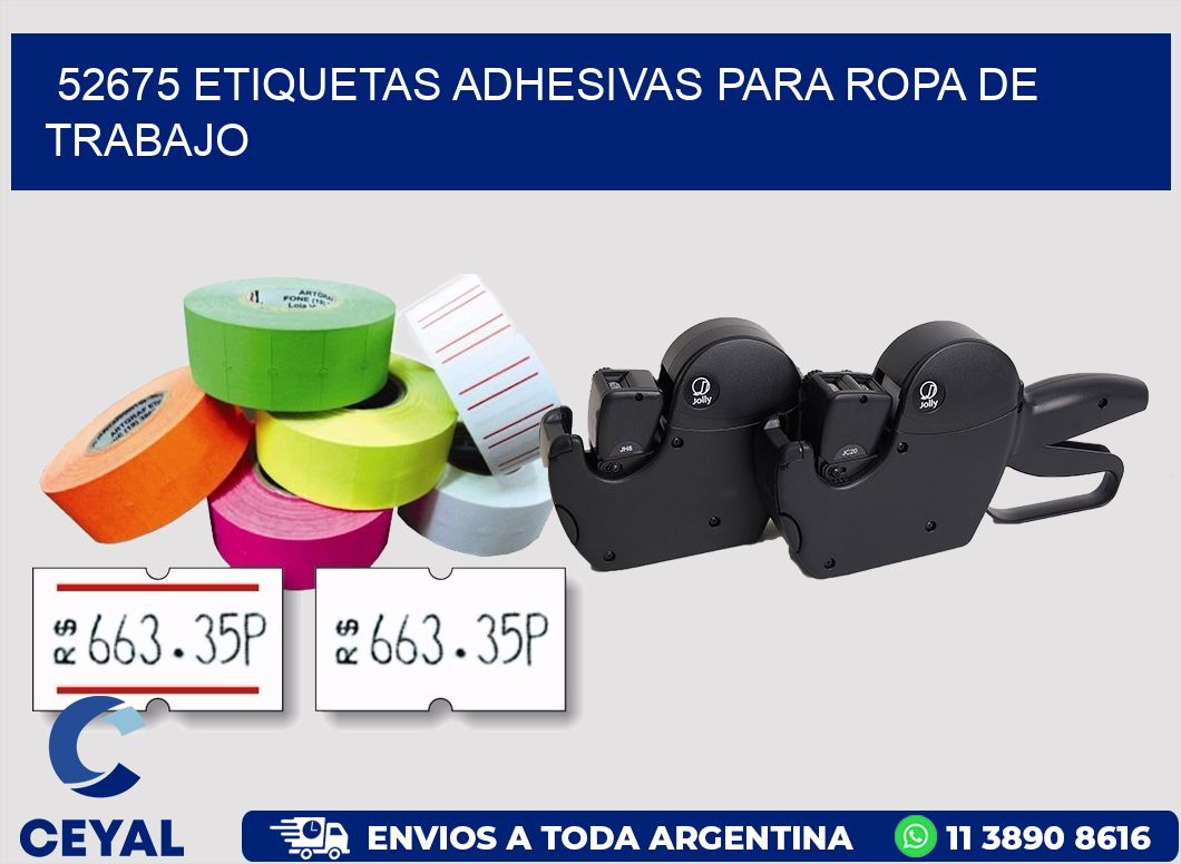 52675 Etiquetas adhesivas para ropa de trabajo