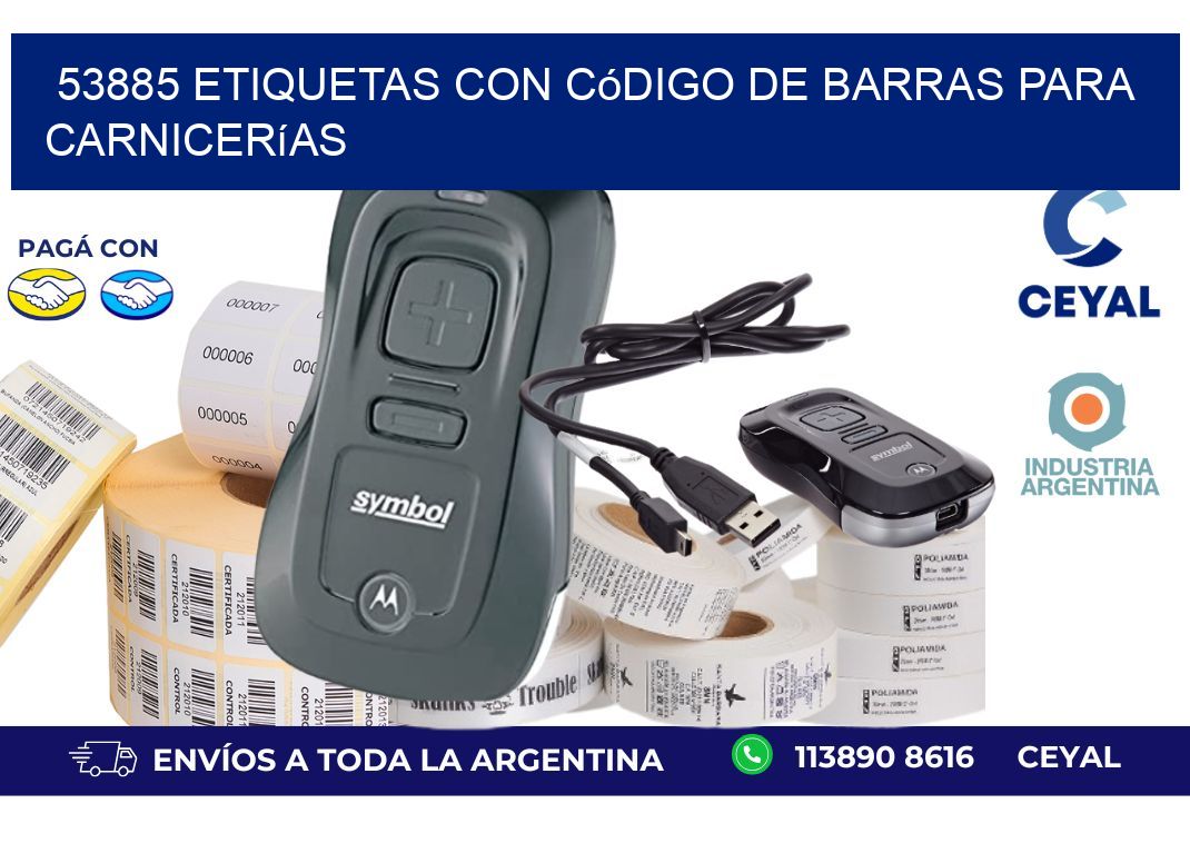 53885 etiquetas con código de barras para carnicerías