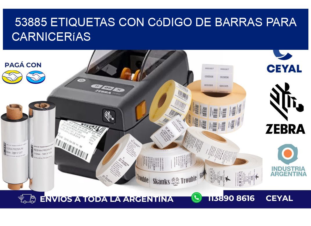 53885 etiquetas con código de barras para carnicerías