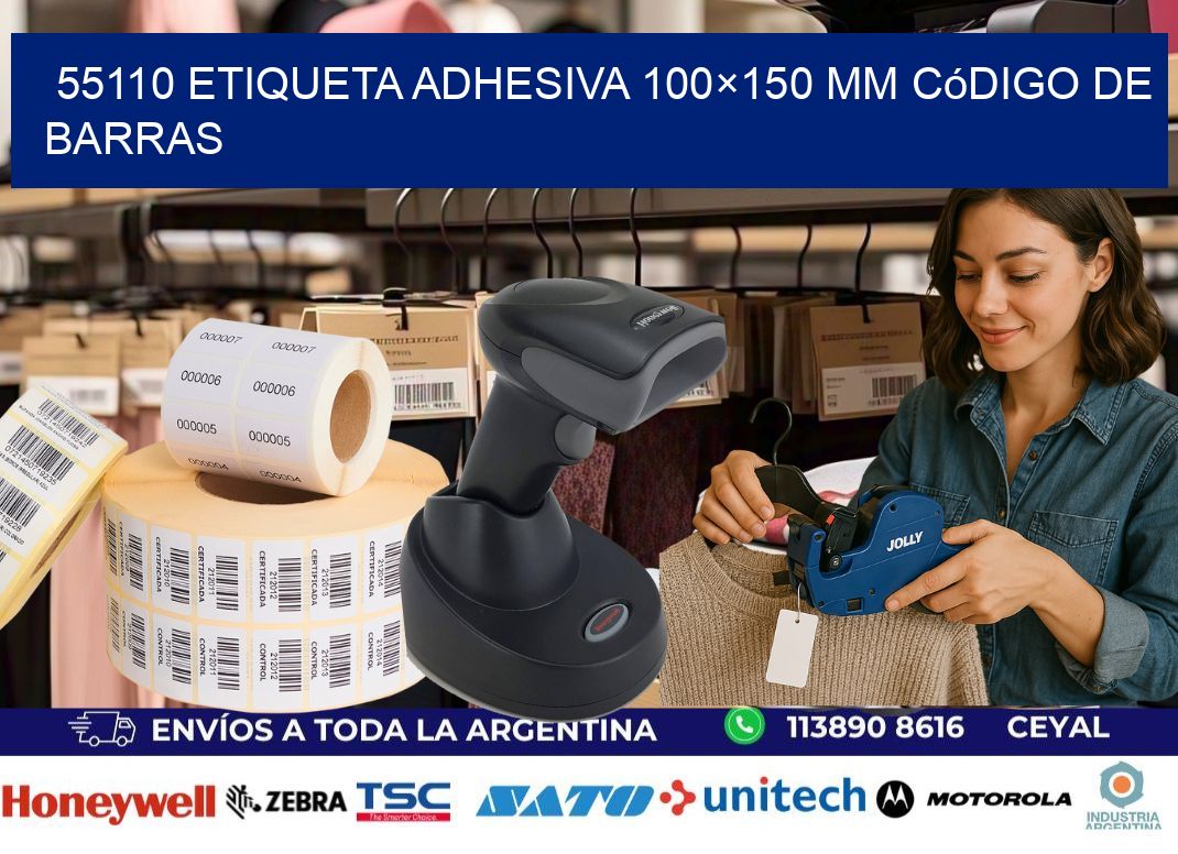 55110 etiqueta adhesiva 100×150 mm código de barras