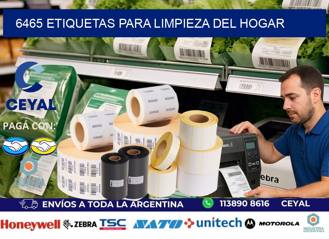 6465 Etiquetas para limpieza del hogar