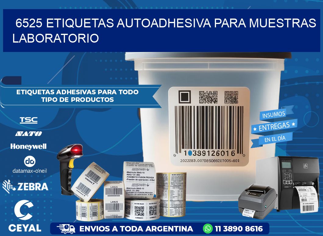 6525 etiquetas autoadhesiva para muestras laboratorio