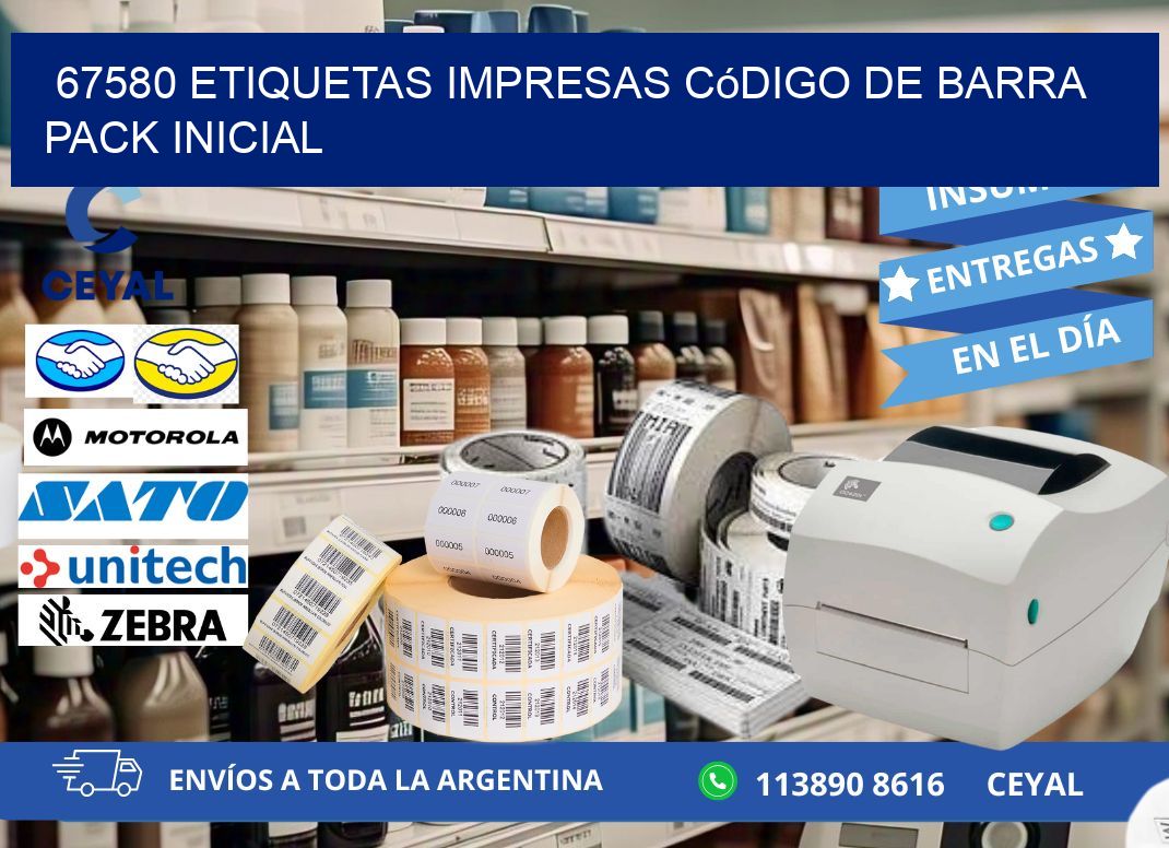 67580 Etiquetas Impresas código De Barra Pack Inicial