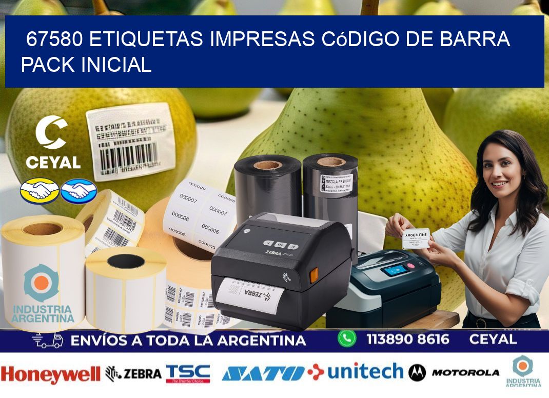 67580 Etiquetas Impresas código De Barra Pack Inicial