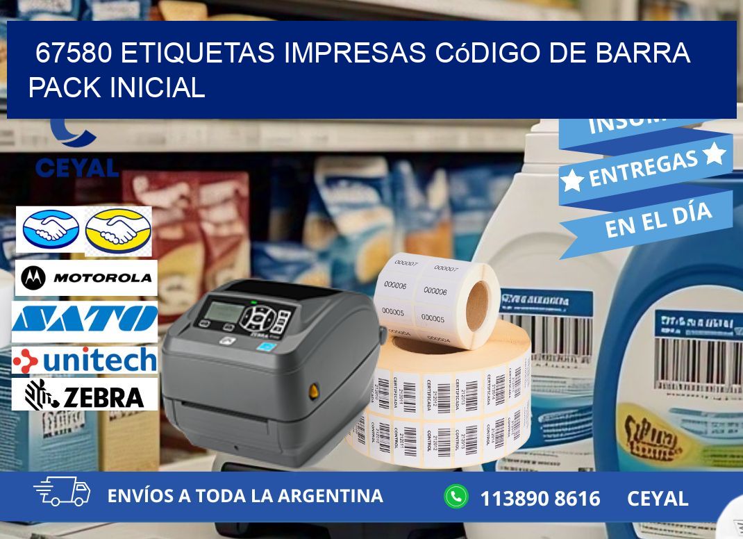 67580 Etiquetas Impresas código De Barra Pack Inicial