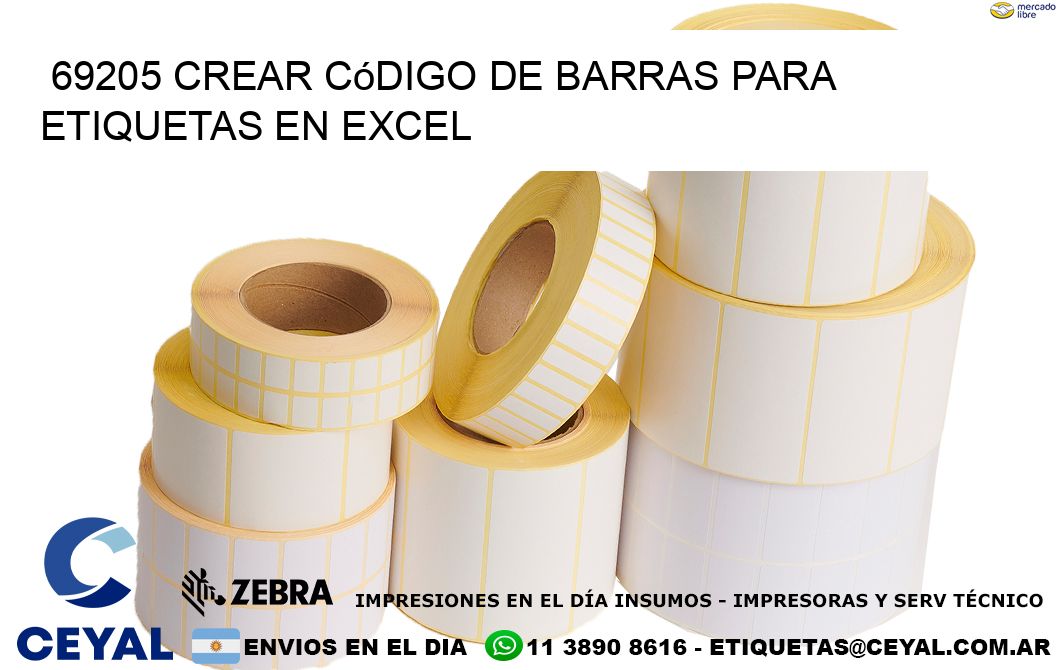 69205 Crear código de barras para etiquetas en Excel