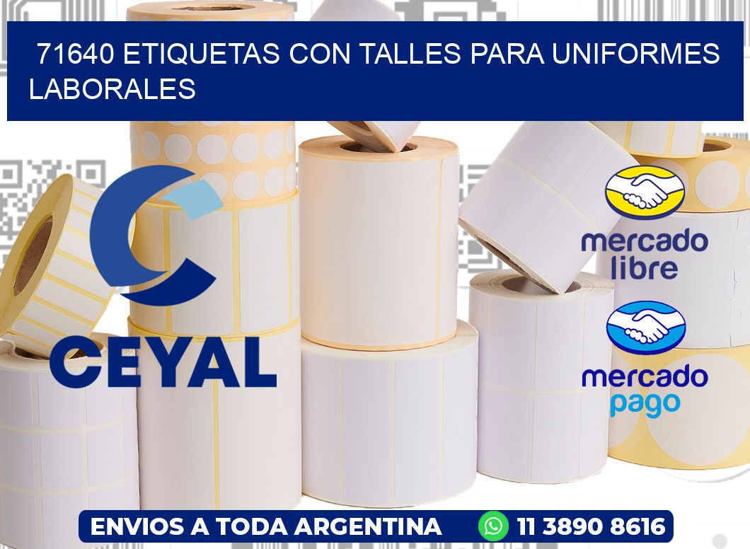 71640 etiquetas con talles para uniformes laborales