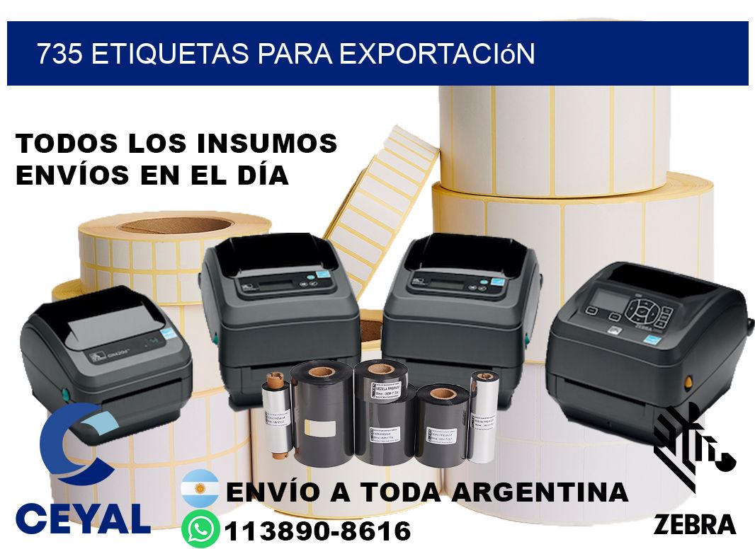 735 Etiquetas para exportación