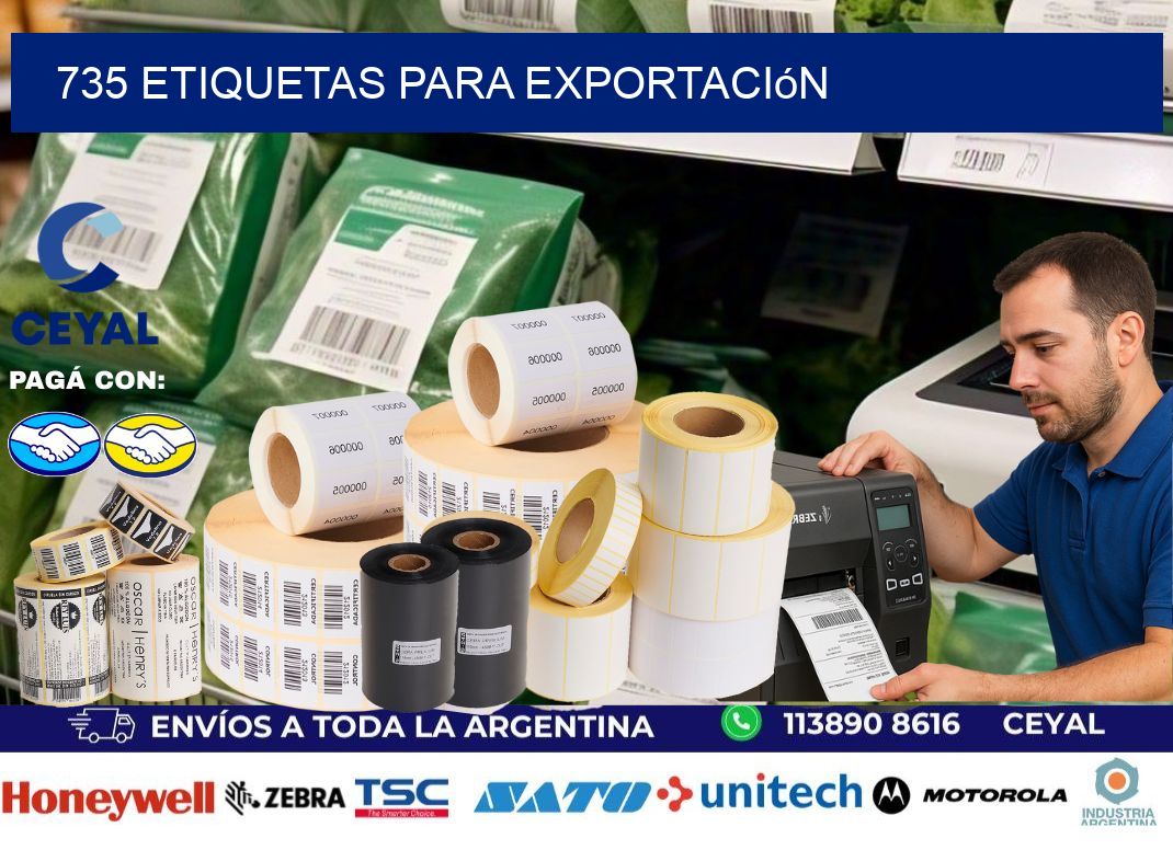 735 Etiquetas para exportación