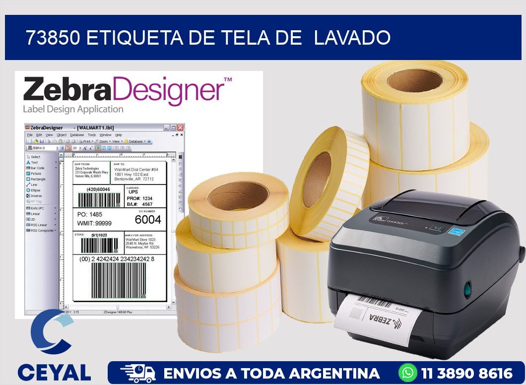 73850 etiqueta de tela de  lavado