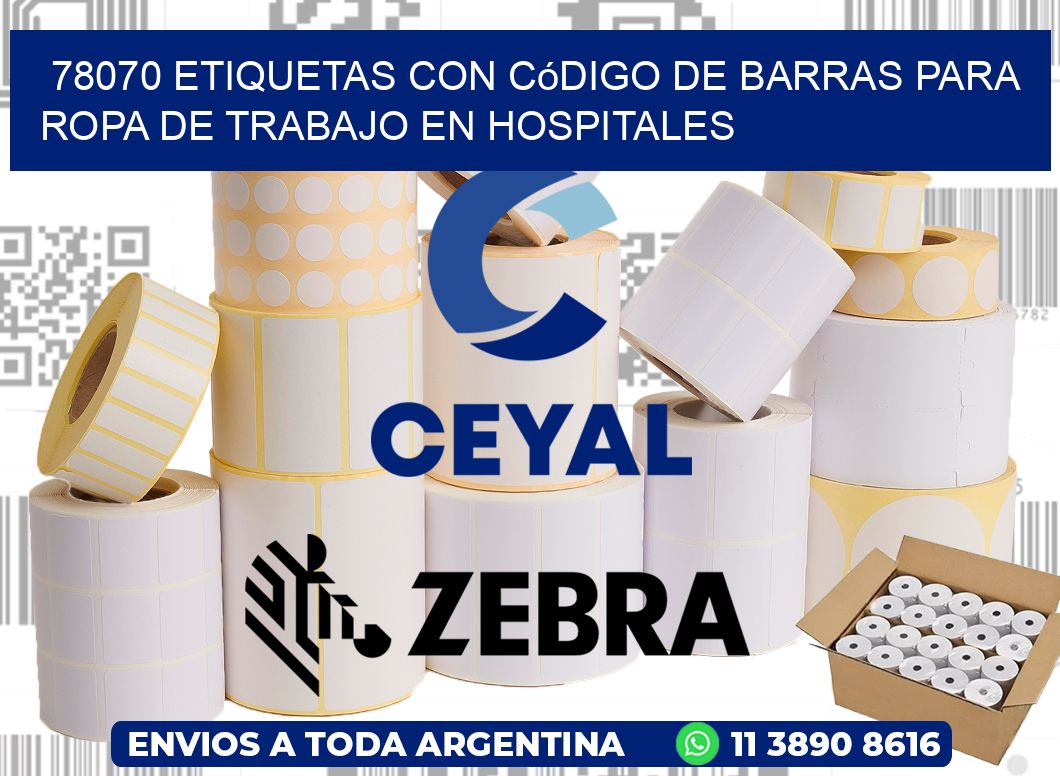 78070 Etiquetas con código de barras para ropa de trabajo en hospitales