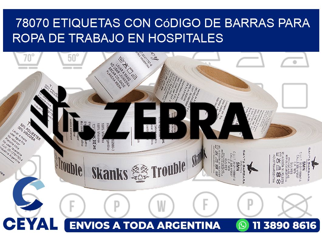 78070 Etiquetas con código de barras para ropa de trabajo en hospitales