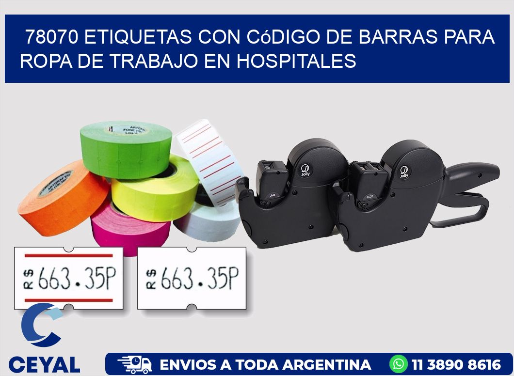 78070 Etiquetas con código de barras para ropa de trabajo en hospitales