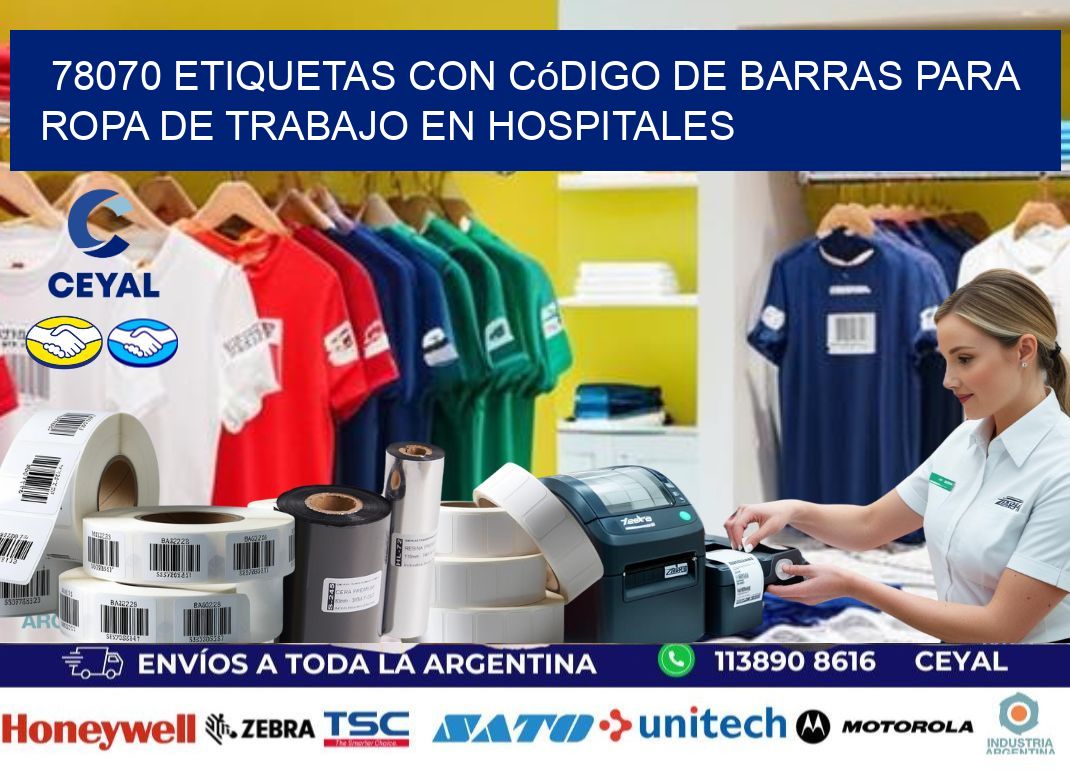 78070 Etiquetas con código de barras para ropa de trabajo en hospitales