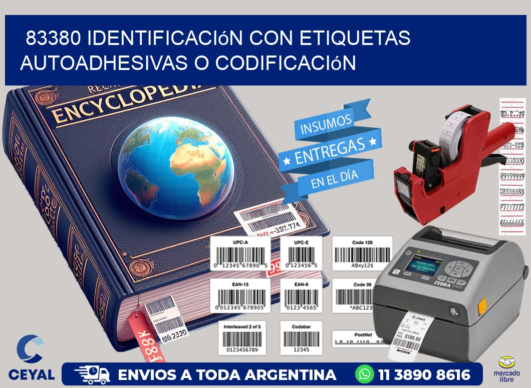 83380 identificación con etiquetas autoadhesivas o codificación