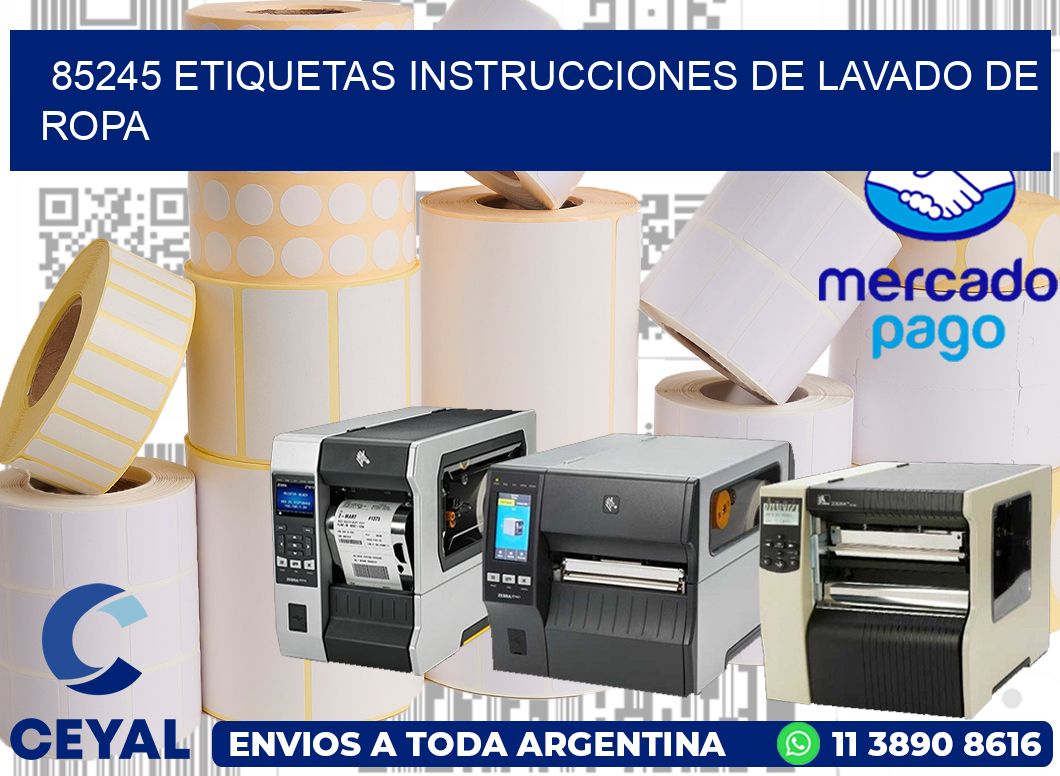 85245 etiquetas instrucciones de lavado de ropa
