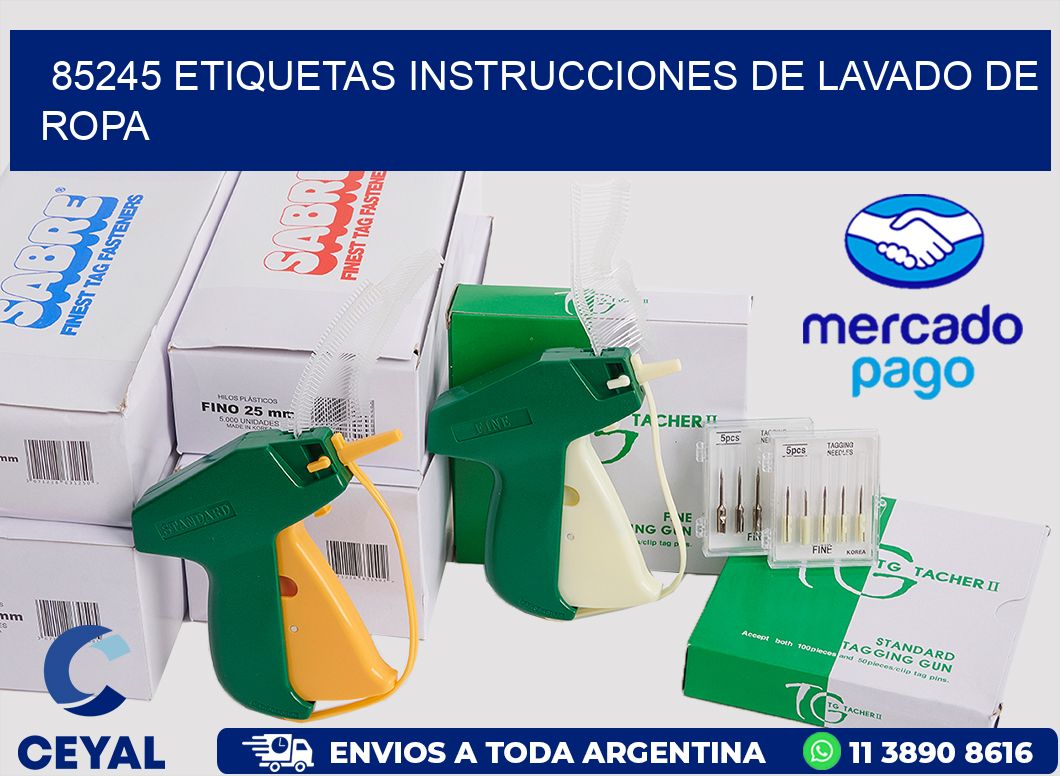85245 etiquetas instrucciones de lavado de ropa