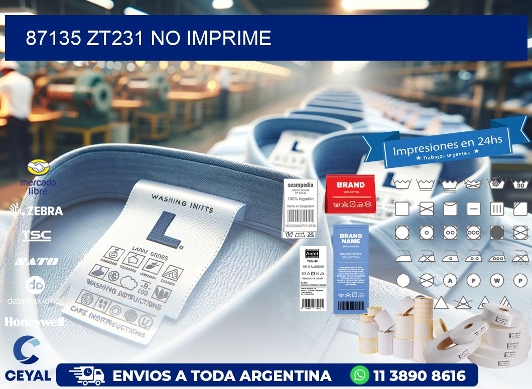 87135 ZT231 no imprime