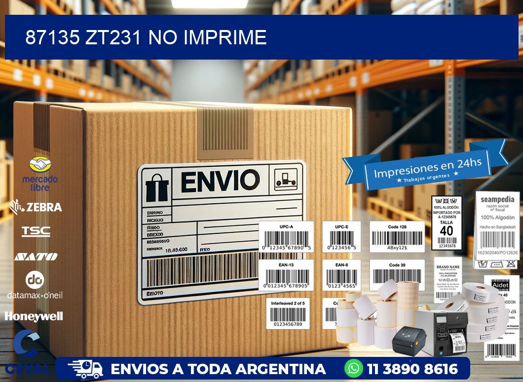 87135 ZT231 no imprime
