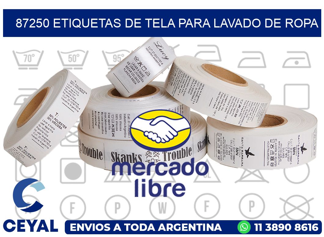 87250 Etiquetas de tela para lavado de ropa