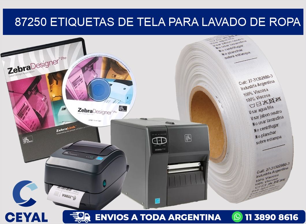 87250 Etiquetas de tela para lavado de ropa