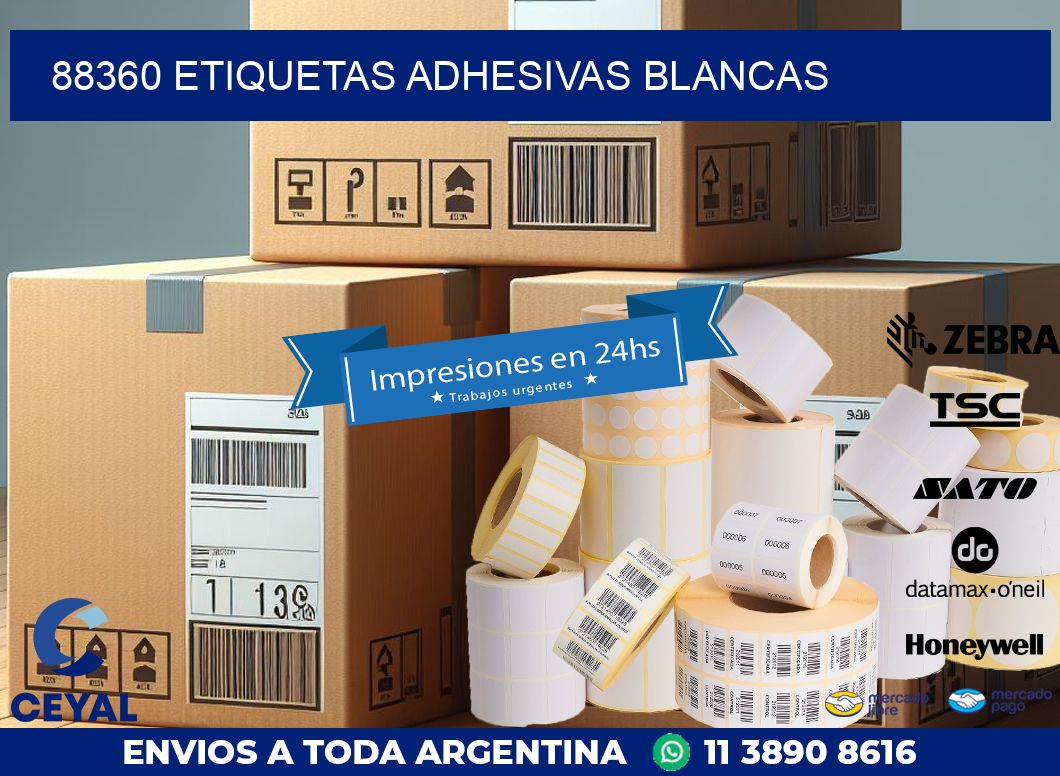 88360 etiquetas adhesivas blancas