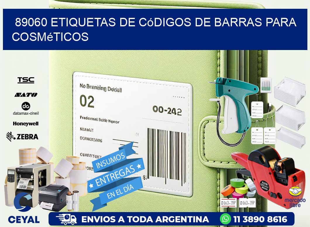 89060 etiquetas de códigos de barras para cosméticos