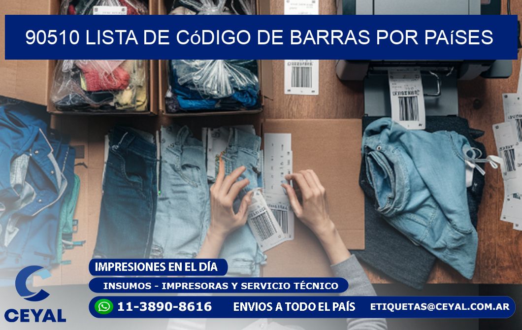 90510 Lista de código de barras por países