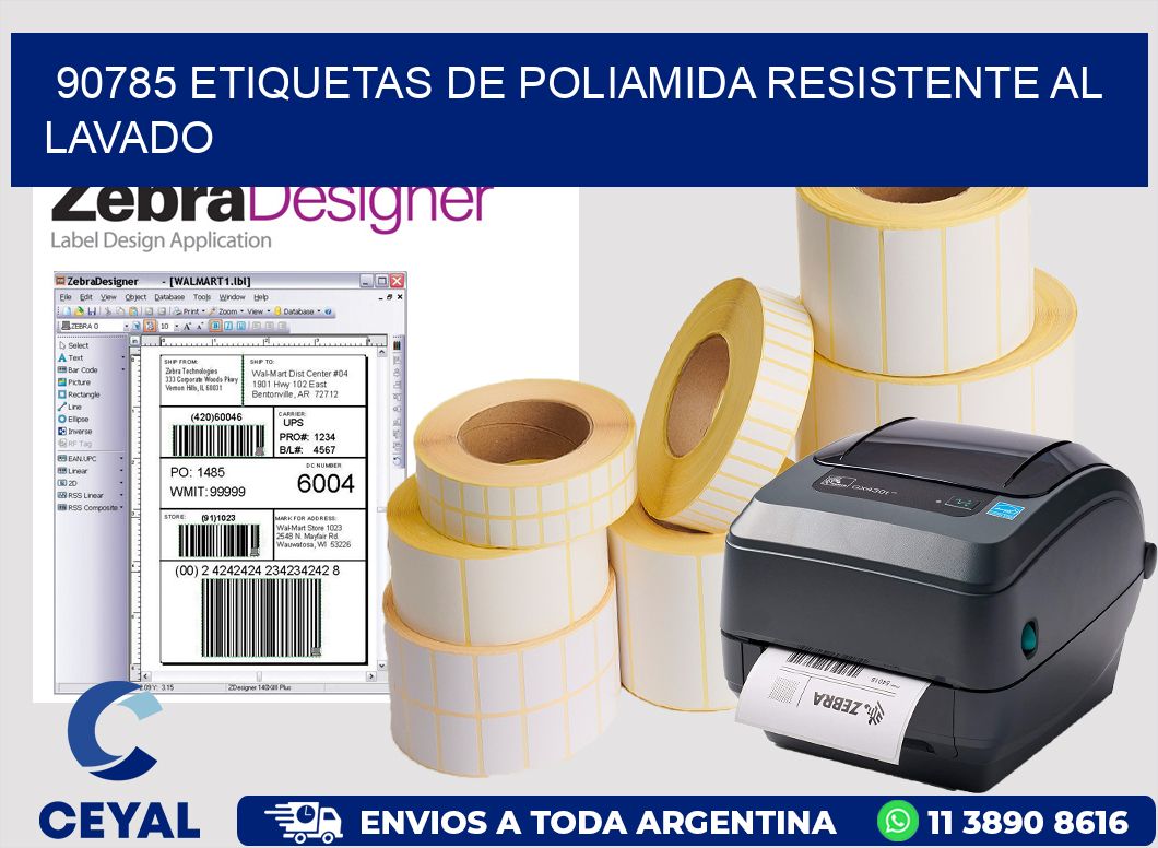 90785 Etiquetas de poliamida resistente al lavado