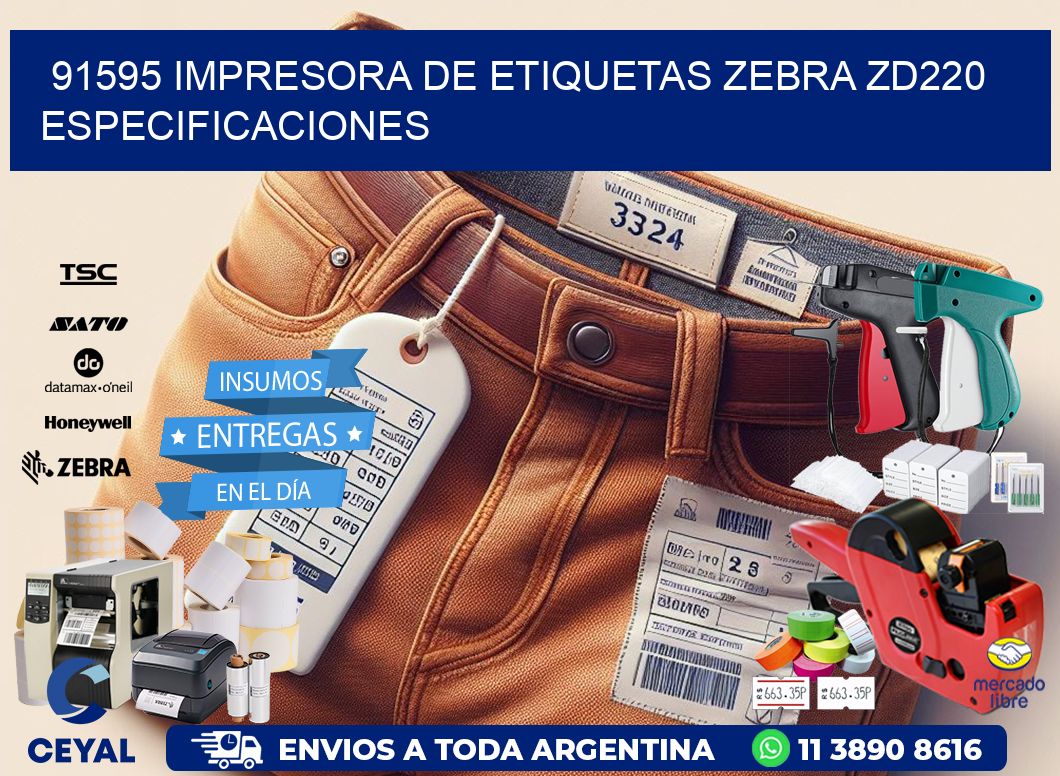 91595 impresora de etiquetas Zebra ZD220 especificaciones