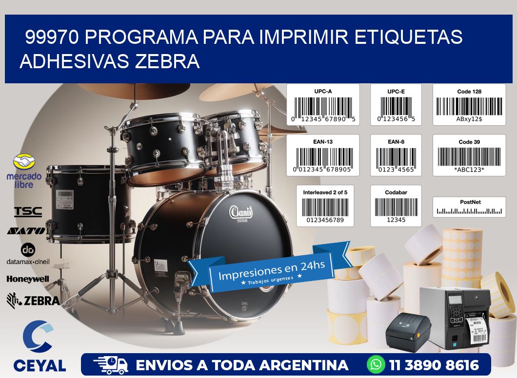 99970 Programa para imprimir etiquetas adhesivas zebra