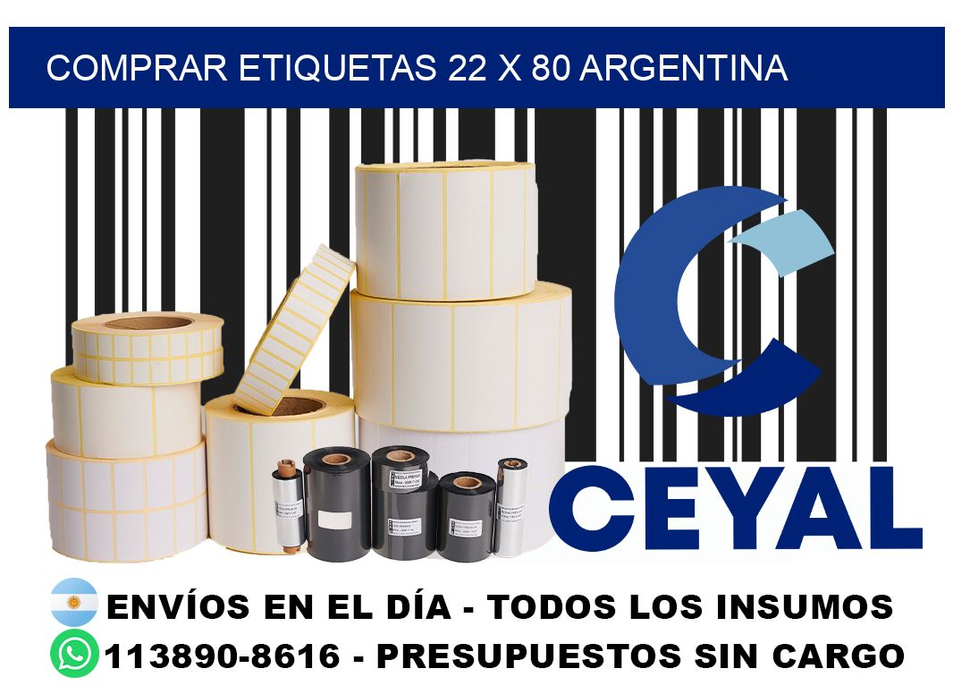 Comprar etiquetas 22 x 80 argentina