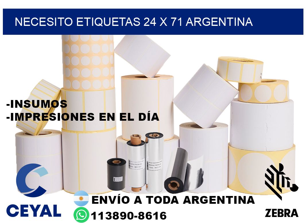 Necesito etiquetas 24 x 71 argentina