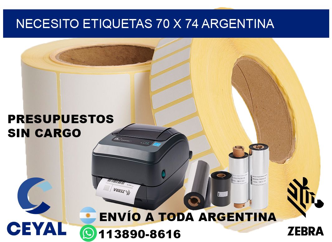 Necesito etiquetas 70 x 74 argentina