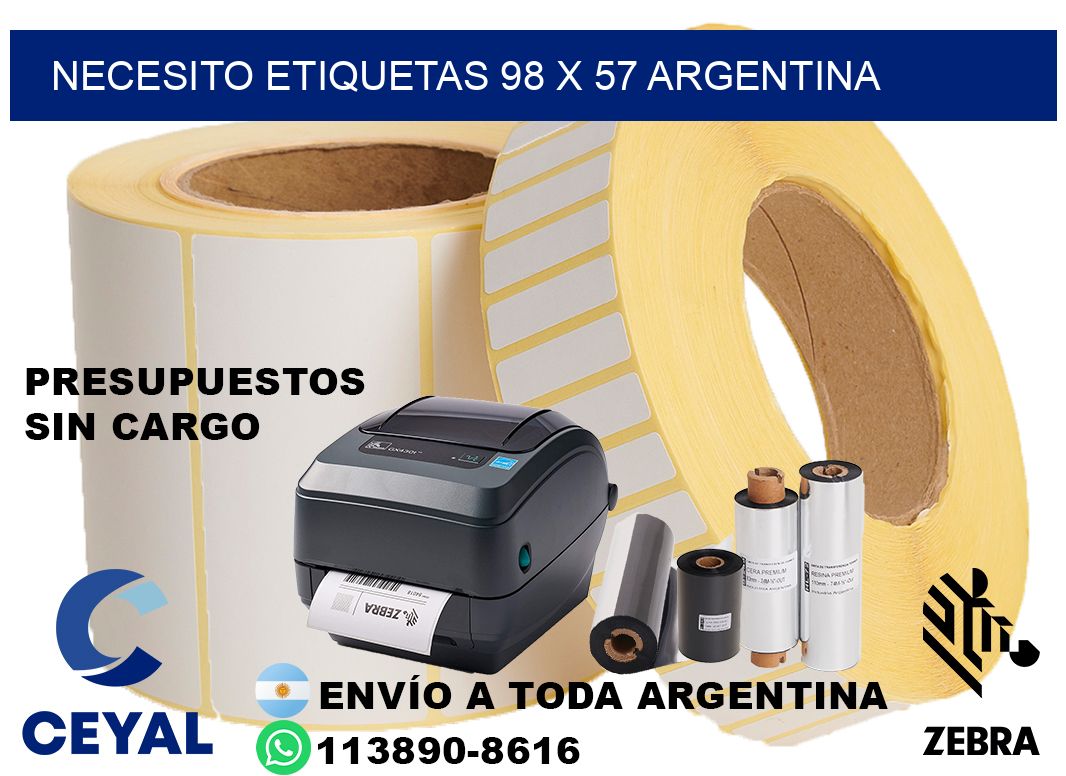Necesito etiquetas 98 x 57 argentina