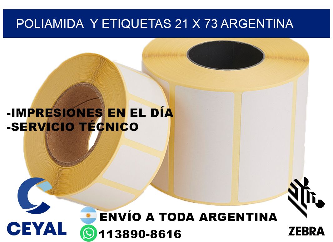 Poliamida  y etiquetas 21 x 73 argentina